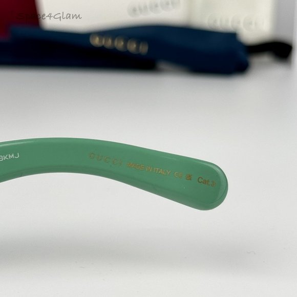 BRAND NEW Gucci GG1403S 004 Sage Green Gray Unisex Rectangle Sunglasses - Picture 8 of 9